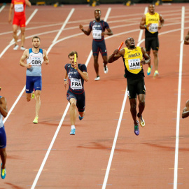 Instante en el que bolt se lesiona.- John Sibley (REUTERS)