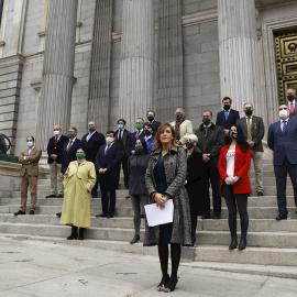 25/11/2020.- El grupo paralamentario de Vox, hoy miércoles en el Congreso de los Diputados, el día que se celebra en todo el mundo el "Día Internacional de la eliminación de la Violencia contra la Mujer".- EFE/Ballesteros