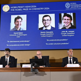 La Real Academia de las Ciencias Sueca anuncia el nombramiento de David Baker, Demis Hassabis y John M. Jumper como Nobel de Química 2024.