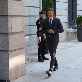 Pedro Sánchez, a su llegada al Congreso de los Diputados este miércoles.