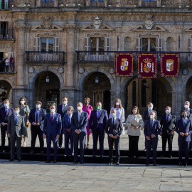 El presidente de Melilla, Eduardo de Castro; el presidente de Canarias, Ángel Víctor Torres; el presidente de la Xunta de Galicia, Alberto Núñez Feijóo; el presidente de Comunidad Valenciana, Ximo Puig; el presidente de Castilla y León, Alfonso Fern