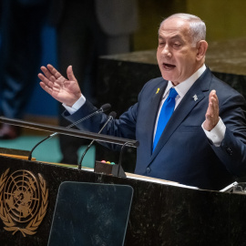 Benjamin Netanyahu ante la ONU, a 27 de septiembre de 2024.