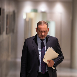 El diputado del Grupo Mixto José Luis Ábalos, durante una rueda de prensa, en el Congreso de los Diputados, a 24 de julio de 2024, en Madrid.