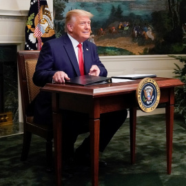 Donald Trump durante su discurso de Acción de Gracias.