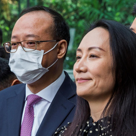 Meng Wanzhou tras ser anunciada su libertad.