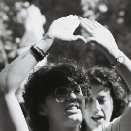 Protesta en Madrid a favor de las Once de Basauri y del derecho al aborto, en 1983.