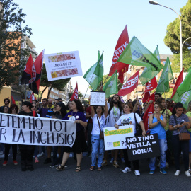 Manifestació per a una escola més inclusiva, octubre de 2023, Barcelona.