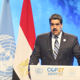 El presidente de Venezuela, Nicolás Maduro, pronuncia un discurso durante la Conferencia de las Naciones Unidas sobre el Cambio Climático COP27 de 2022