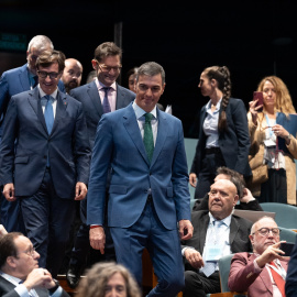 Pedro Sánchez, junto a Salvador Illa, este lunes en un acto en Barcelona.