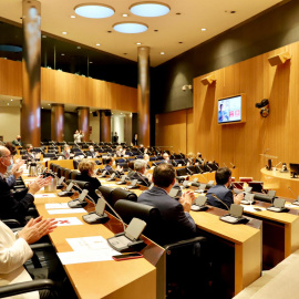 30/11/2020.- La portavoz de EH Bildu en el Congreso, Mertxe Aizpurua, participa en el acto de recuerdo a Ernest Lluch organizado por el Congreso. Grupo parlamentario EH Bildu