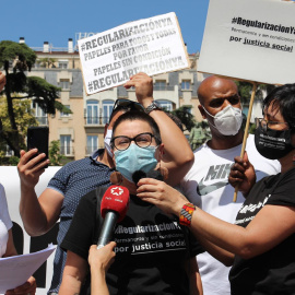 Una protesta per reclamar la regularització de persones migrades el juny de 2020