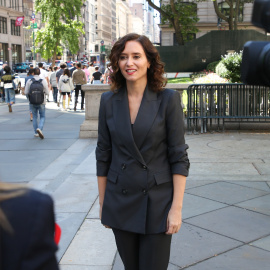 La presidenta de la Comunidad de Madrid, Isabel Díaz Ayuso, en Nueva York durante su viaje a EEUU.