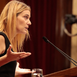 La presidenta d'En Comú Podem, Jéssica Albiach, en el debat de política general.