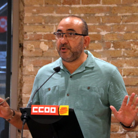 13/09/2022 - El secretari general de CCOO de Catalunya, Javier Pacheco, en una compareixença a la seu del sindicat aquest dimarts.