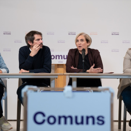 Imagen de archivo de Jéssica Albiach, Ernest Urtasun, Ada Colau y Candela López, durante una reunión ejecutiva de Catalunya en Comú, en Barcelona, Catalunya (España)