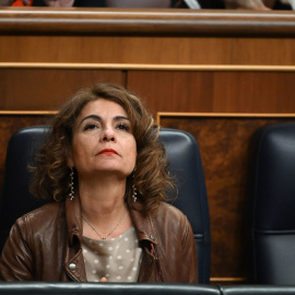 13/3/24 - La vicepresidenta primera y ministra de Hacienda, María Jesús Montero, durante el pleno del Congreso de los Diputados celebrado este martes.