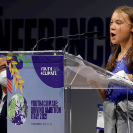 Greta Thunberg en Milán en la conferencia Youth4climate.