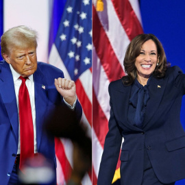 Donald Trump (izquierda) y Kamala Harris (derecha), principales candidatos a las elecciones presidenciales de 2024.