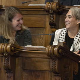 L'exalcaldessa Ada Colau en el seu últim ple a l'Ajuntament de Barcelona.