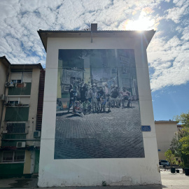 Un mural del artista Axel Void en el Polígono Sur.