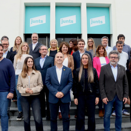 Fotografia de la candidatura encapçalada per Carles Puigdemont i Jordi Turull.