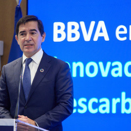 El presidente de BBVA, Carlos Torres Vila,  en un encuentro empresarial organizado por las patronales CEOE y CEPYME, el pasado mes de julio. E.P./Jesús Hellín