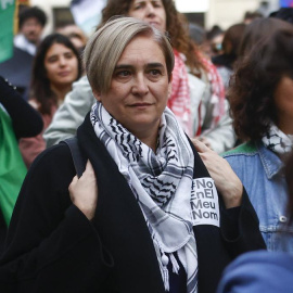 La exalcaldesa de Barcelona Ada Colau, durante una manifestación contra el genocidio en Gaza.