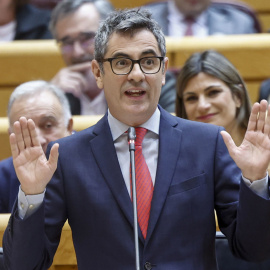 El ministro de la Presidencia, Justicia y Relaciones con las Cortes, Félix Bolaños, interviene en la sesión de control al Gobierno celebrada el martes 29 de octubre de 2024 en el Senado.