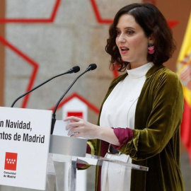 La presidenta de la Comunidad de Madrid, Isabel Díaz Ayuso, tras anunciar la ampliación de los conciertos educativos.