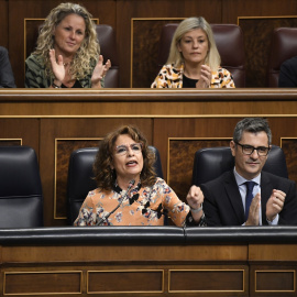 María Jesús Montero y Félix Bolaños, en el Congreso el pasado miércoles.