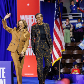 Michelle Obama y Kamala Harris mitin