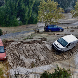 Coches destrozados tras el paso del la Dana. A 30 de octubre de 2024, en Málaga, Andalucía (España).