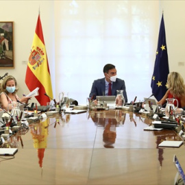 El presidente del Gobierno, Pedro Sánchez, preside el primer Consejo de Ministros tras el parón estival, a 24 de agosto de 2021, en Madrid.