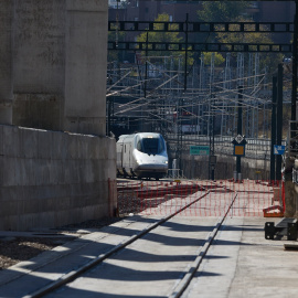 Llegada de un tren a la Estación Madrid Chamartín–Clara Campoamor, a 7 de noviembre de 2022, en Madrid.