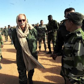 El secretario general del Frente Polisario y presidente de la República Saharaui, Brahim Ghali, a su llegada al Congreso de la formación en el capo de refugiados de Dakhla, en Argelia. EFE/EPA/STR