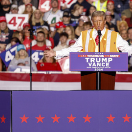 El expresidente y candidato republicano, Donald Trump, durante un mitin en Green Bay, Wisconsin.