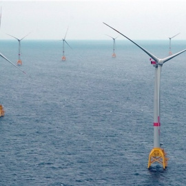 Vista del parque eólico marino de Wikinger, de Iberdrola, en Alemania.