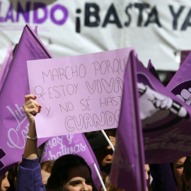 Manifestación feminista en Sevilla con motivo del 8M, en 2023.