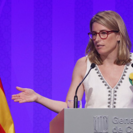 La consellera de Presidència i portaveu del Govern, Elsa Artadi, en compareixença aquest dimarts, 10 de juliol. / Govern de la Generalitat.