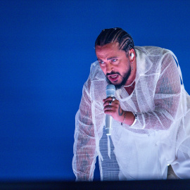 El cantante francés Slimane preparándose para el Festival de la Canción de Eurovisión 2024, en el Malmö Arena, a 10 de mayo de 2024. Imagen de archivo.