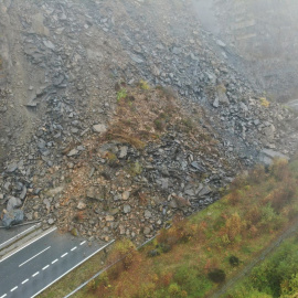 Desprendimiento tierra AP-66 Asturias