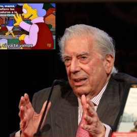 Imagen combinada del escritor Mario Vargas Llosa y un tuit. — Marta Fernández/Europa Press