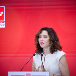 La presidenta de la comunidad de Madrid, Isabel Díaz Ayuso, durante la inauguración de Digitaliza Madrid, en el Centro de Innovación Digitaliza, a 24 de octubre de 2024