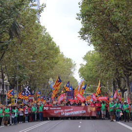 La mobilització de l'ANC per commemorar el 3-O a la Diagonal de Barcelona.