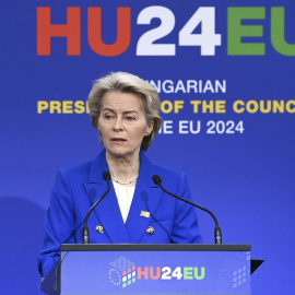 Imagen de archivo de Ursula von der Leyen en una conferencia de prensa en el Consejo Europeo en Budapest (Hungría)