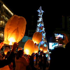 Concentración en Beirut en recuerdo de las víctimas de la explosión.