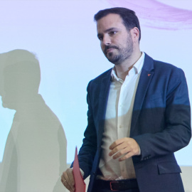 El ministro de Consumo, Alberto Garzón, durante la entrega de la XV edición de los Premios Estrategia NAOS otorgados por la Agencia Española de Seguridad Alimentaria y Nutrición (AESAN), en la sede de AESAN