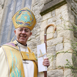 El hasta ahora arzobispo de Canterbury, Justin Welby, durante un desfile de Semana Santa en Maidstone (Reino Unido).