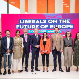 Inés Arrimadas y otros dirigentes de Cs, la pasada semana en un encuentro junto a liberales europeos.