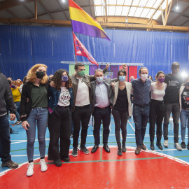 Un acto de Podemos en el Polideportivo municipal Cerro Buenavista de Getafe, a 27 de abril de 2021, en Madrid (España).